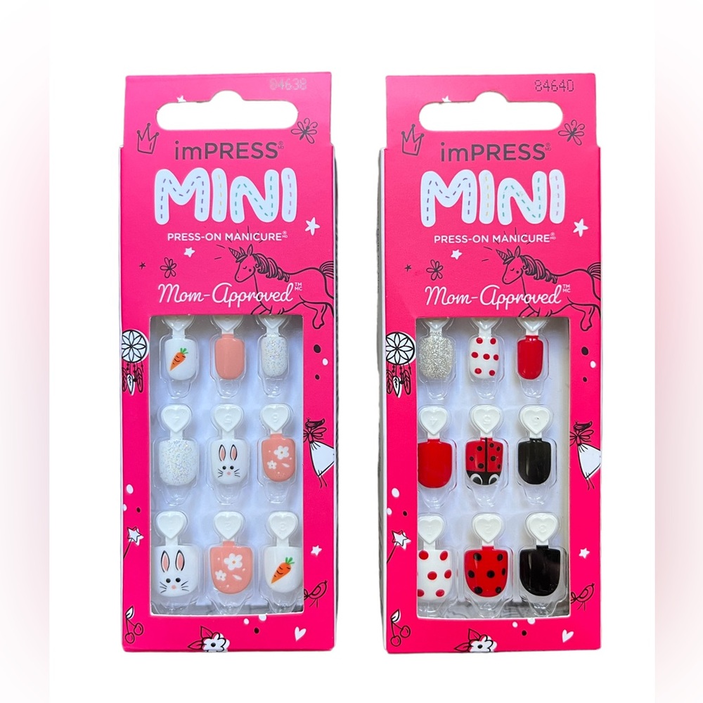 NWT - 2 packs KISS imPRESS MINI Press-on Manicure for kids, mom-approved.